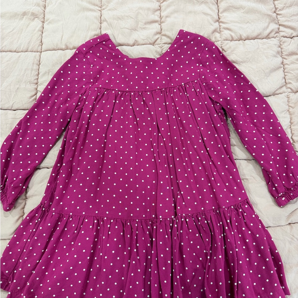United Colors Of Benetton Kids Dress - Magenta with White Dots